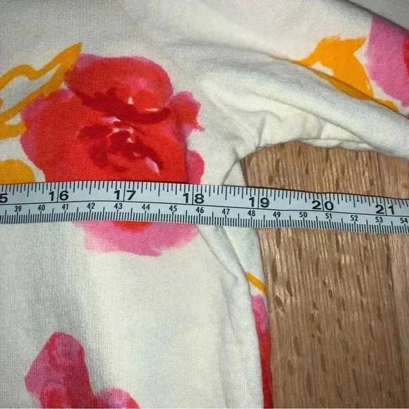 Women’s Lands End Floral Long Line Tunic Terry Cloth Lining Pockets Size M 10/12 - Picture 10 of 10